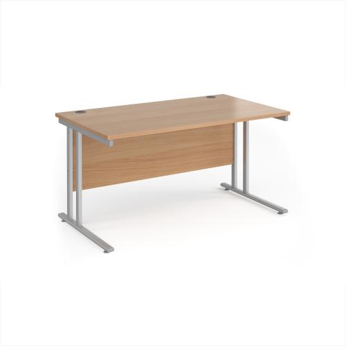 Used Rectangular Desk, In Beech Finish - 1400mm Width x 800mm Depth. 2 In Stock