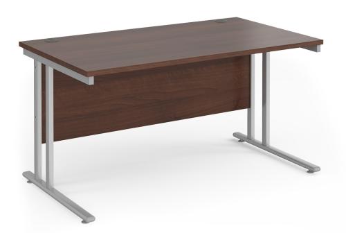 Used Rectangular Desk, In Walnut Finish - 1400mm Width x 800mm Depth. 1 In Stock