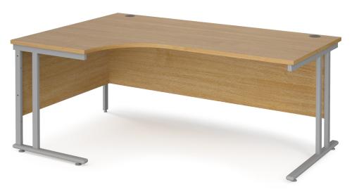 Used Crescent Desk, In Limed Oak Finish - 1800mm Width x 1200mm Depth. 2 Left & 1 Right-Hand Available