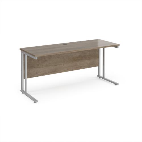 AS NEW - Rectangular Desk, In Nebraska Oak Finish - 1600mm Width x 600mm Depth. 2 In Stock
