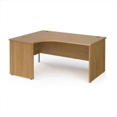 Used Crescent Desk, Oak Finish - 1600mm Width x 1200mm Depth. 1 Left & 1 Right-Hand In Stock