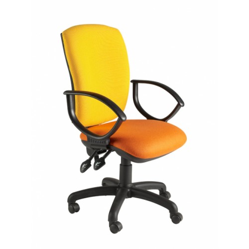 Square Back Operator Chair, With Fixed Loop Arms. Vast Range Of Colour Fabrics Available