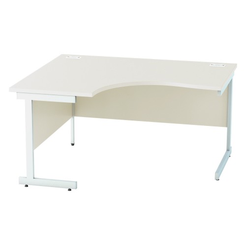 Satellite Left Hand Crescent 1400mm, Cantilever Legs In White, White Finish