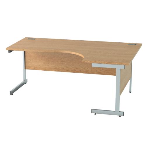 Used Crescent Desk, In Oak Finish - 1800mm Width x 1200mm Depth. 1 Right-Hand In Stock