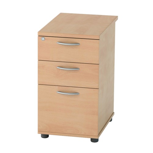 Satellite Desk High 3 Drawer Pedestal (600 D) Beech Finish