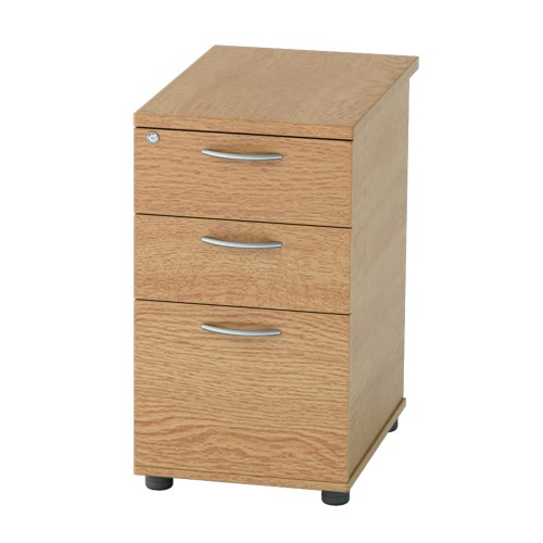 Satellite desk High 3 Draw Pedestal (600 D) Light Oak Finish
