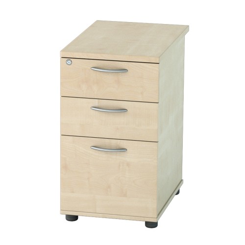 Satellite Desk High 3 Draw Pedestal (600 D) Maple Finish