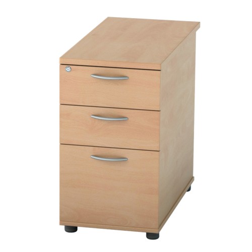 Satellite Desk High 3 Drawer Pedestal (800 D) Beech Finish