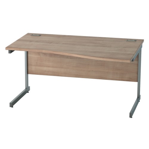 Satellite Right Hand Wave 1400mm, Cantilever Legs In Grey, Birch Finish