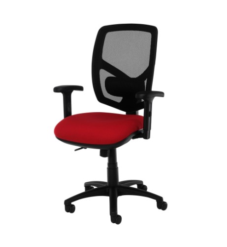 Tiverton T882ADJ Mesh Back Operator Office Chair With Adjustable Arms (available in multiple fabrics)