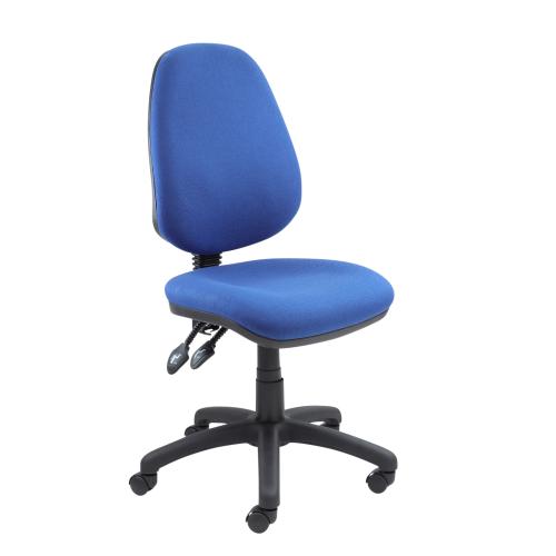High Back Operator Chair, In Blue Fabric. Lots Available !