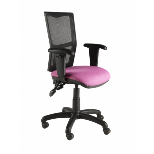 Mesh Back Operator Chair, With Adjustable Arms. Vast Range Of Colour Fabrics Available