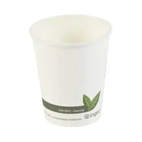 Compostable Paper Cups 227ml / 8oz White Pack of 50