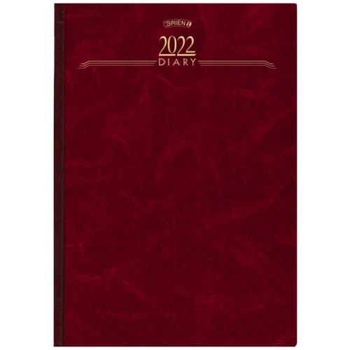 Premium Desk Diary Day Per Page A4 Wine 2022 OBA4DPP22-RD
