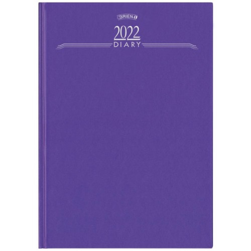 Premium Desk Diary Day Per Page A4 Purple 2022 OBA4DPP22-PE