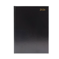 Black A4 Day Per Page Diary 2026