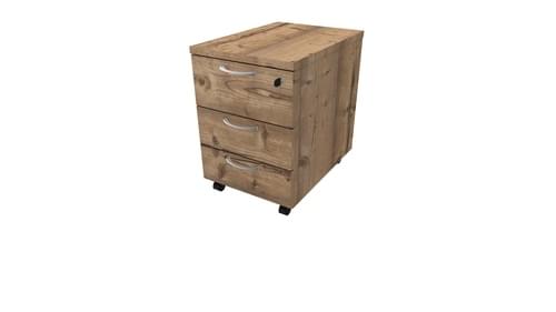 COMFORT 3 DRAWER MOBILE PEDESTAL TIMBER / ALUMINIUM