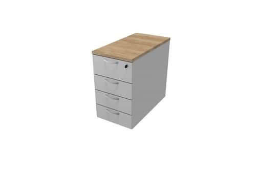 COMFORT 4D DESK HIGH PEDESTAL W420mm X D800mm NEBRASKA OAK / LIGHT GREY