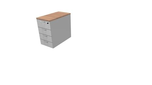 COMFORT 4D DESK HIGH PEDESTAL W420mm X D800mm HAVANA / LIGHT GREY