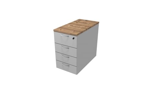 COMFORT 4D DESK HIGH PEDESTAL W420mm X D800mm TIMBER / LIGHT GREY