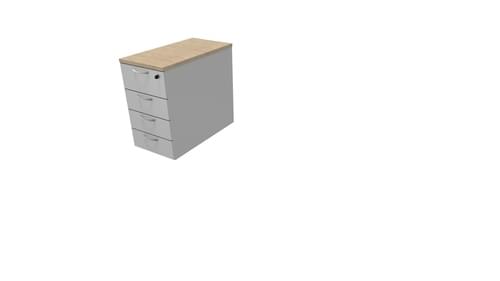 COMFORT 4D DESK HIGH PEDESTAL W420mm X D800mm BLEA. OAK/LIGHT GREY