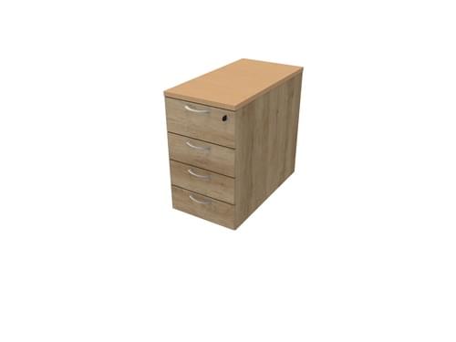 COMFORT 4D DESK HIGH PEDESTAL W420mm X D800mm BEECH / NEBRASKA OAK