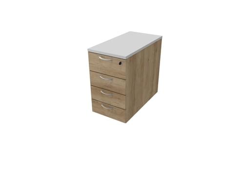 COMFORT 4D DESK HIGH PEDESTAL W420mm X D800mm LIGHT GREY / NEBRASKA OAK