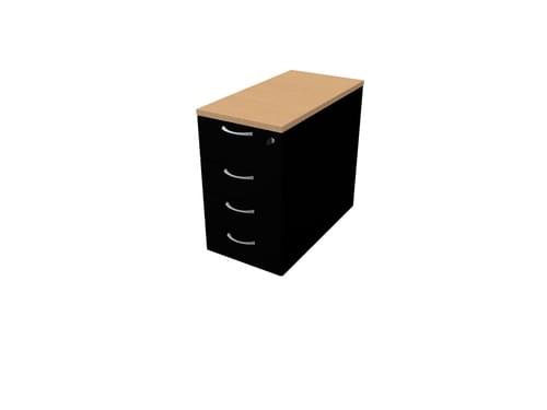 COMFORT 4D DESK HIGH PEDESTAL W420mm X D800mm BEECH / BLACK