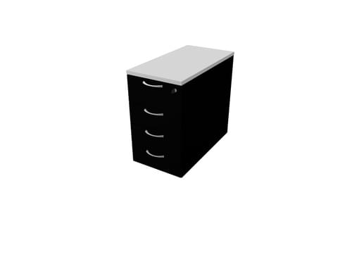 COMFORT 4D DESK HIGH PEDESTAL W420mm X D800mm LIGHT GREY / BLACK