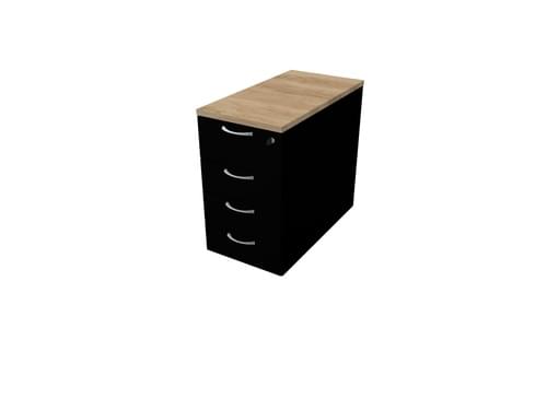 COMFORT 4D DESK HIGH PEDESTAL W420mm X D800mm NEBRASKA OAK / BLACK