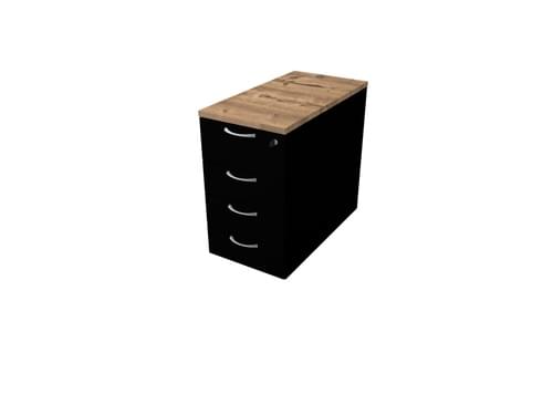 COMFORT 4D DESK HIGH PEDESTAL W420mm X D800mm TIMBER / BLACK