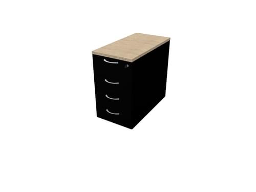 COMFORT 4D DESK HIGH PEDESTAL W420mm X D800mm BLEACHED OAK / BLACK