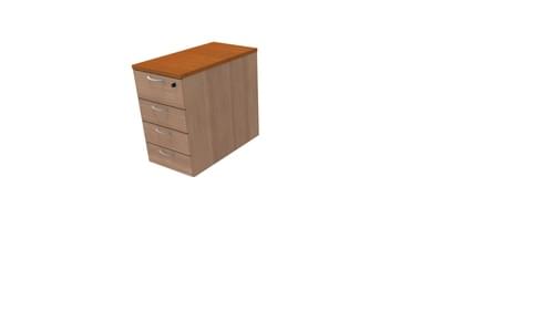 COMFORT 4D DESK HIGH PEDESTAL W420mm X D800mm CHERRY / HAVANA