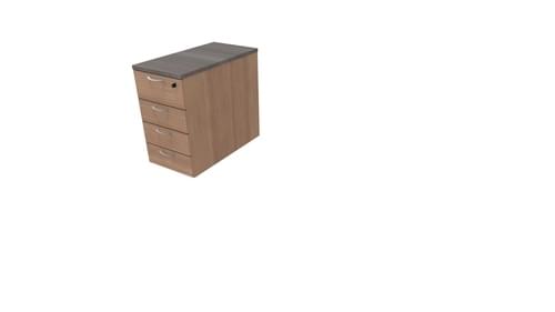 COMFORT 4D DESK HIGH PEDESTAL W420mm X D800mm CEDAR / HAVANA