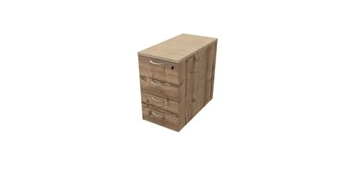 COMFORT 4D DESK HIGH PEDESTAL W420mm X D800mm BLEACHED OAK / TIMBER