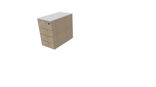 COMFORT 4D DESK HIGH PEDESTAL W420mm X D800mm LIGHT GREY/BLEAC.OAK