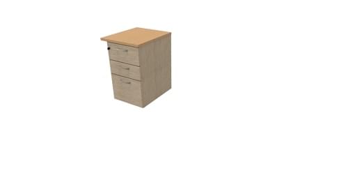 COMFORT 3D DESK HIGH PEDESTAL W500mm x D600 BLEACHED OAK / BEECH