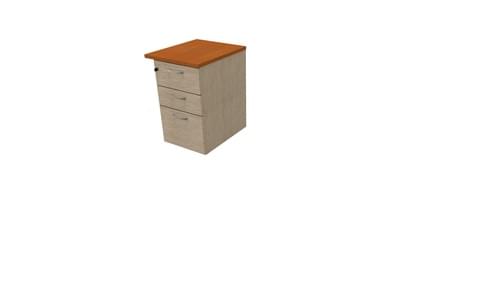 COMFORT 3D DESK HIGH PEDESTAL W500mm x D600 BLEACHED OAK / CHERR