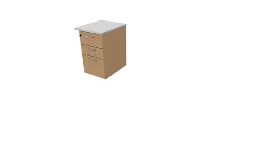COMFORT 3D DESK HIGH PEDESTAL W500mm x D600 BEECH / LIGHT GREY