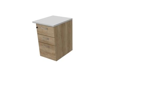 COMFORT 3D DESK HIGH PEDESTAL W500mm x D600 NEBRASKA OAK / LIGHT GREY