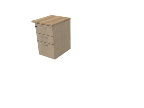 COMFORT 3D DESK HIGH PEDESTAL W500mm x D600 BLEACHED OAK / NEBRASKA OAK