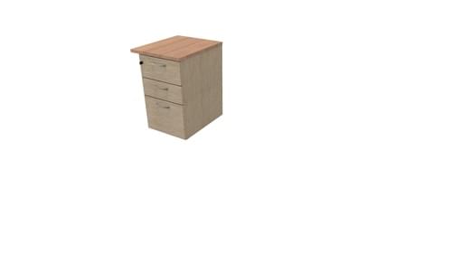 COMFORT 3D DESK HIGH PEDESTAL W500mm x D600 BLEACHED OAK/HAVANA