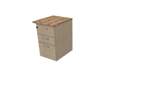 COMFORT 3D DESK HIGH PEDESTAL W500mm x D600 BLEACHED OAK / TIMBER