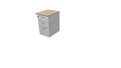 COMFORT 3D DESK HIGH PEDESTAL W500mm x D600 LIGHT GREY/BLEAC.OAK
