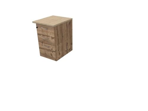 COMFORT 3D DESK HIGH PEDESTAL W500mm x D600 TIMBER / BLEACHED OAK