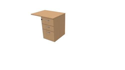 COMFORT 3D DESK HIGH PEDESTAL W800mm x D600 BEECH