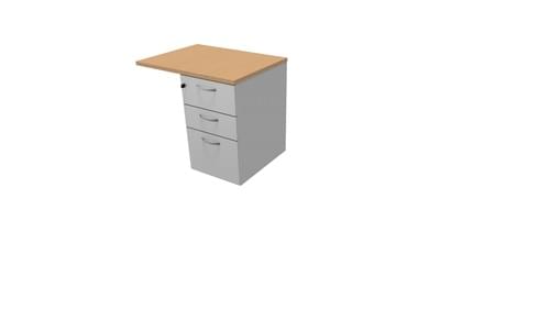 COMFORT 3D DESK HIGH PEDESTAL W800mm x D600 LIGHT GREY / BEECH