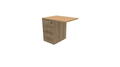 COMFORT 3D DESK HIGH PEDESTAL W800mm x D600 NEBRASKA OAK / BEECH