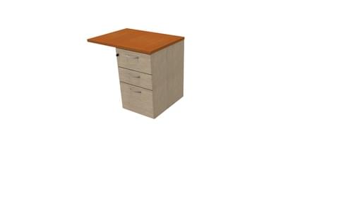 COMFORT 3D DESK HIGH PEDESTAL W800mm x D600 BLEACHED OAK / CHERR