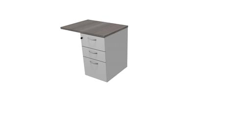 COMFORT 3D DESK HIGH PEDESTAL W800mm x D600 LIGHT GREY / CEDAR